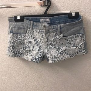 Jean / lace shorts